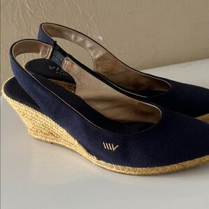 Viscata Navy Espadrille Wedges